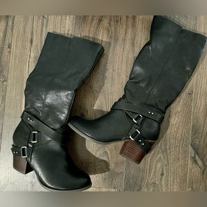 New In Box: Fergie Black Calf Boots size 9